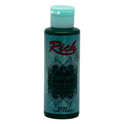 Rich Multi Surface Paint 2222 130ml Oil Green